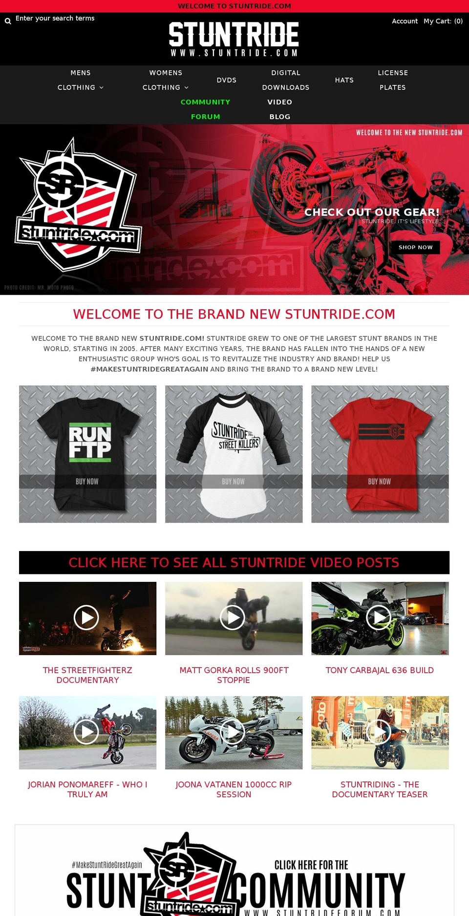 stuntride.com — Shopify storefront screenshot