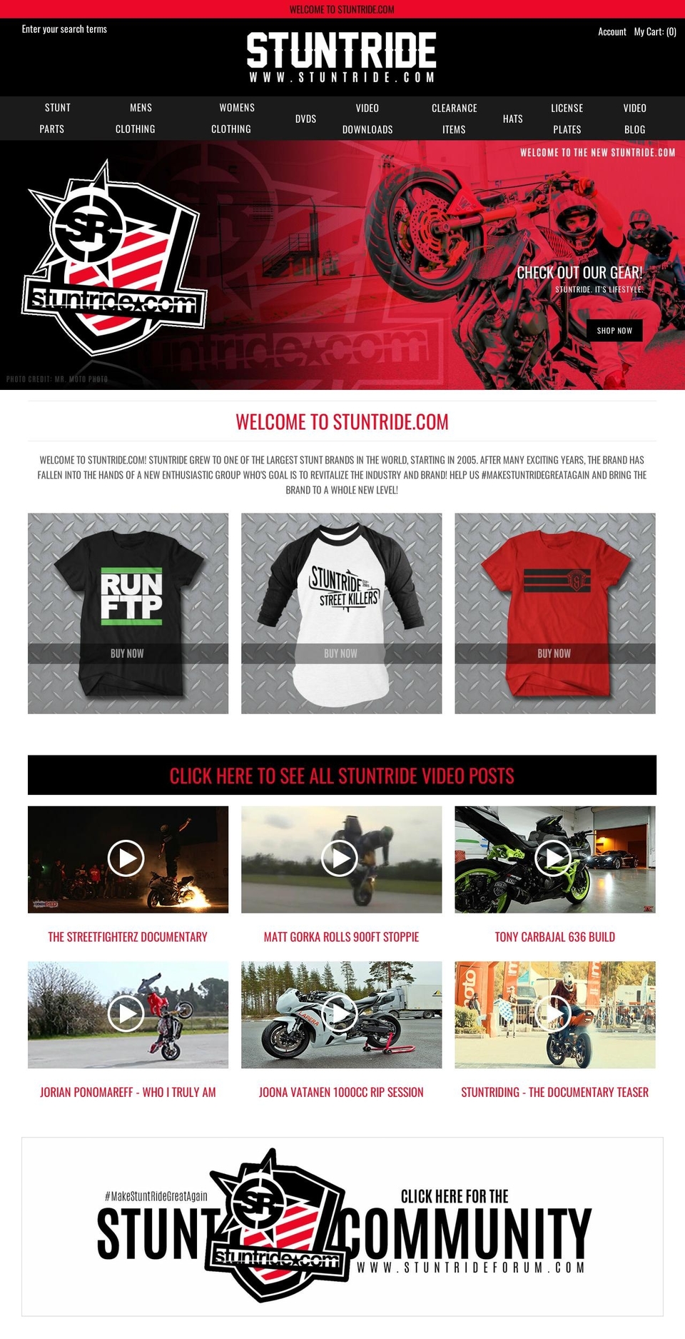 stuntride.myshopify.com shopify website screenshot