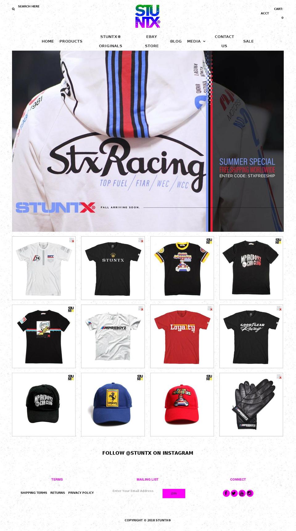 stuntxclothing.com — Shopify storefront screenshot