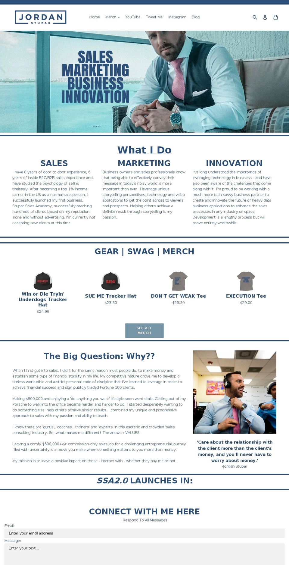 stuparsalesacademy.com shopify website screenshot