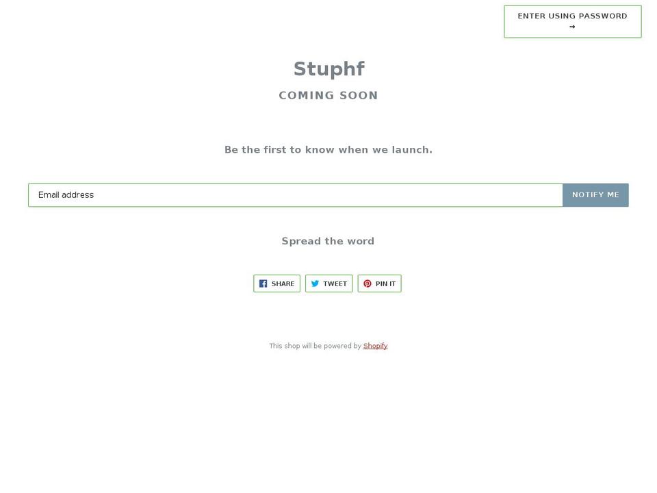 stuphf.com — Shopify storefront screenshot