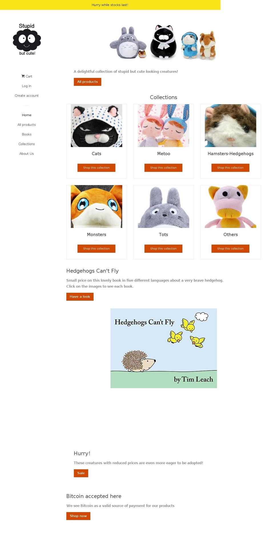 stupidbutcute.com — Shopify storefront screenshot