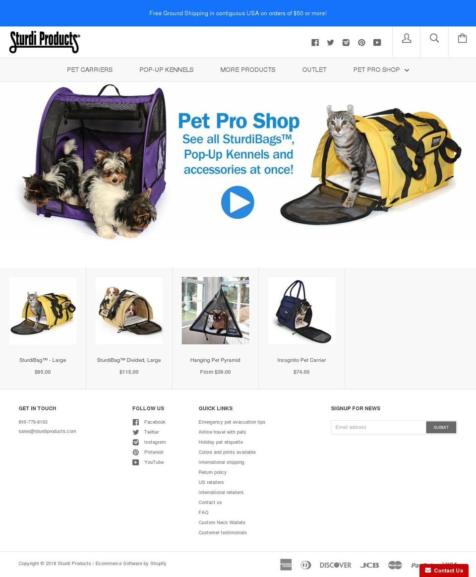 sturdibag.com shopify website screenshot