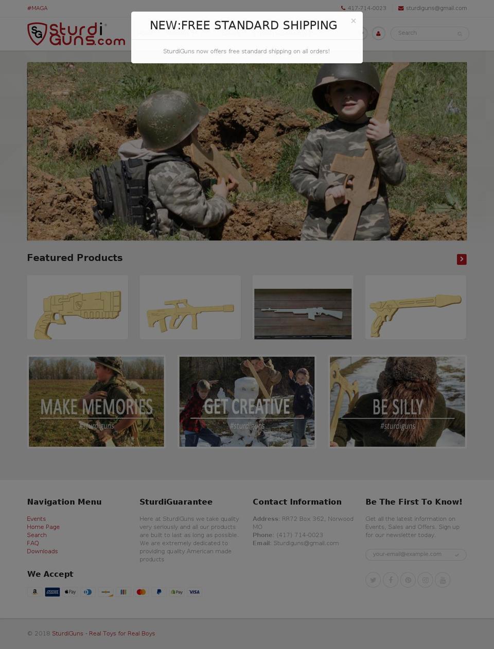 sturdyguns.com shopify website screenshot