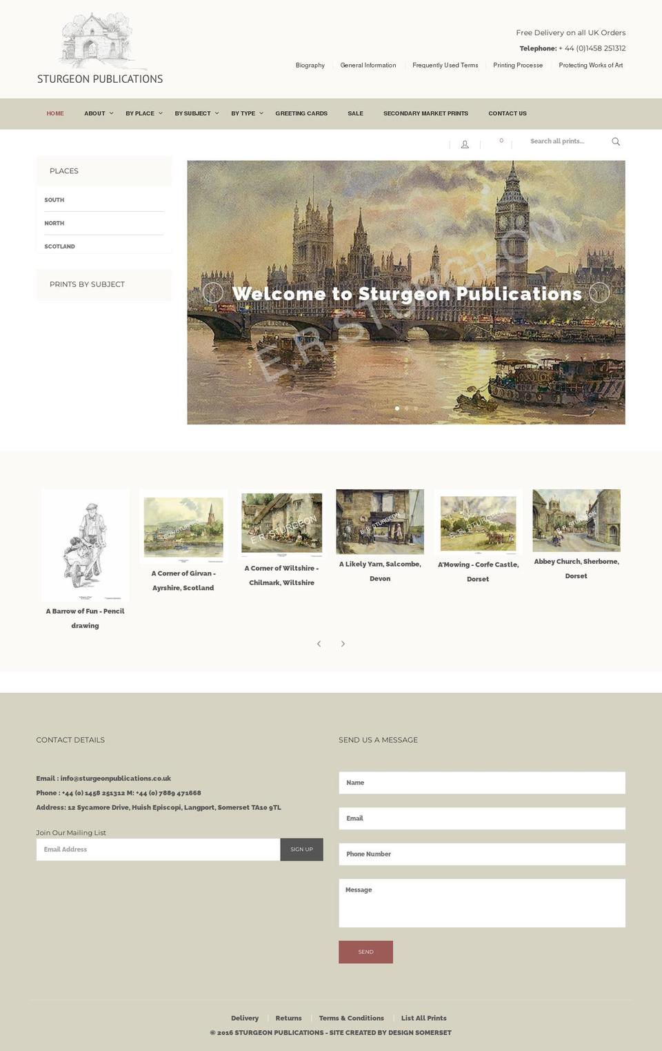 sturgeonpublications.co.uk shopify website screenshot