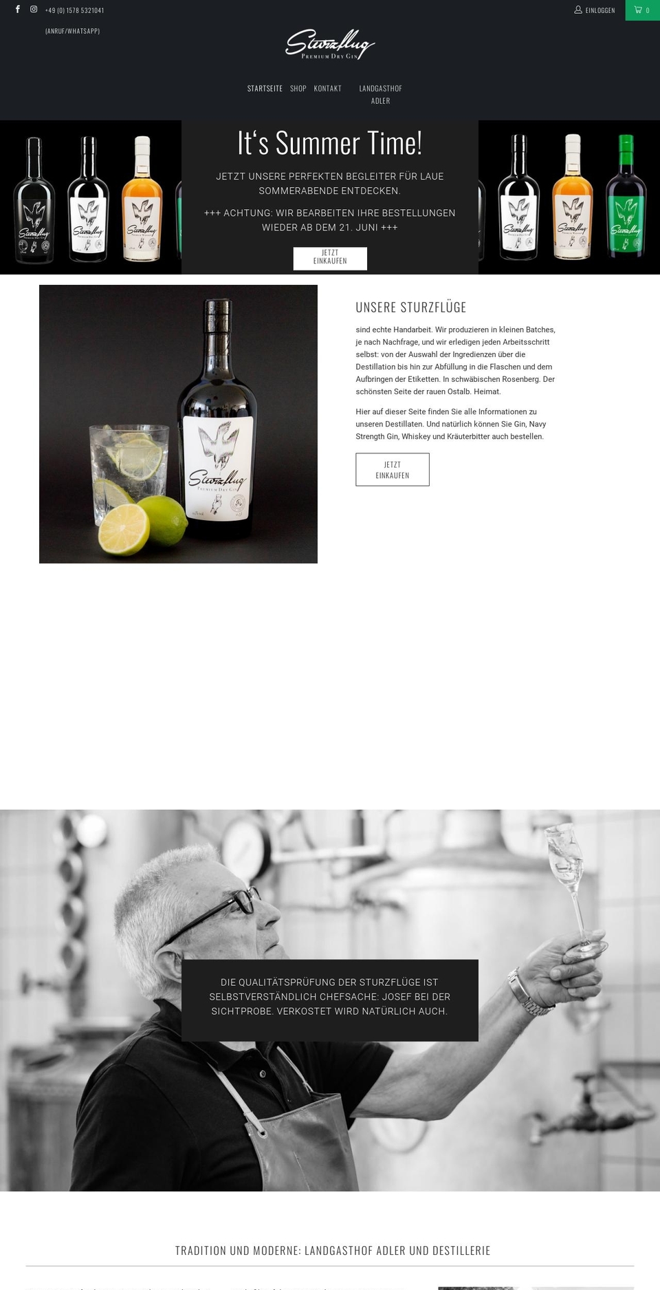 sturzflug-gin.de shopify website screenshot