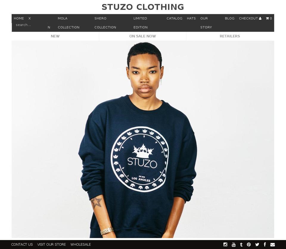 stuzoclothing.com shopify website screenshot