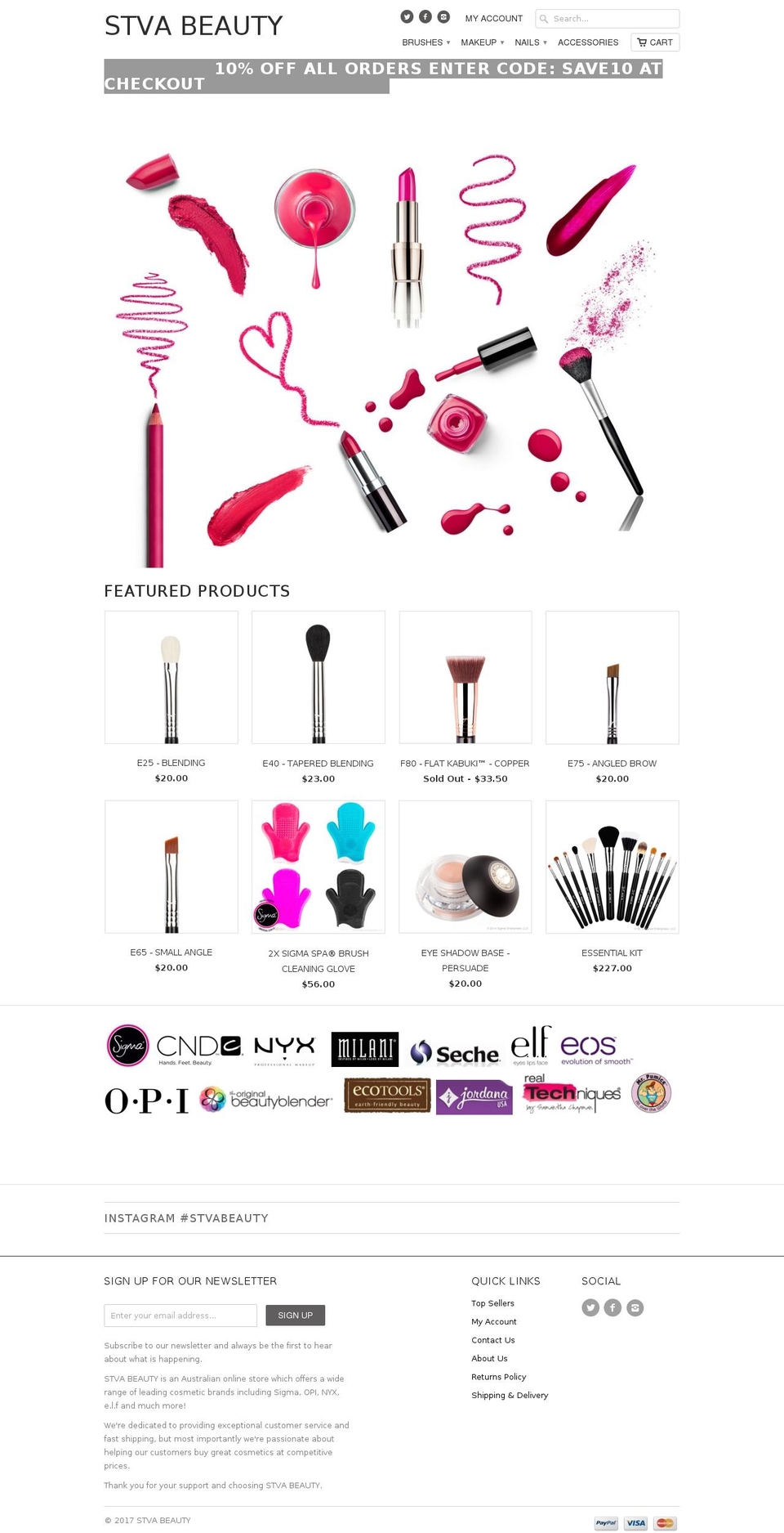 stvabeauty.com shopify website screenshot
