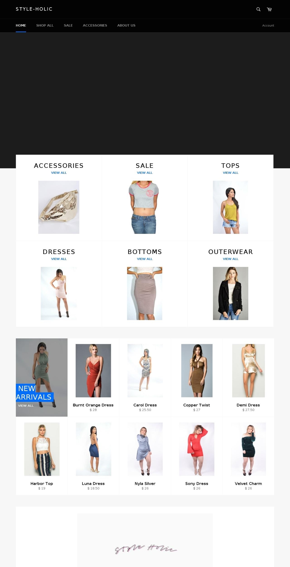 style-holic.com shopify website screenshot