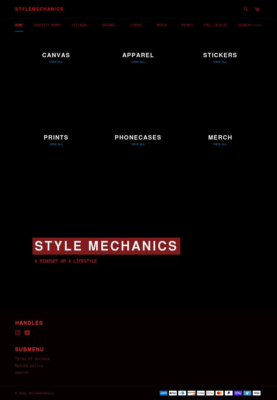 style-mechanics.com shopify website screenshot