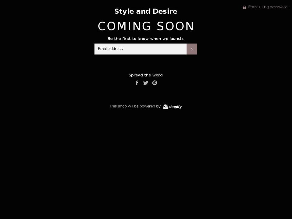 styleanddesire.com shopify website screenshot