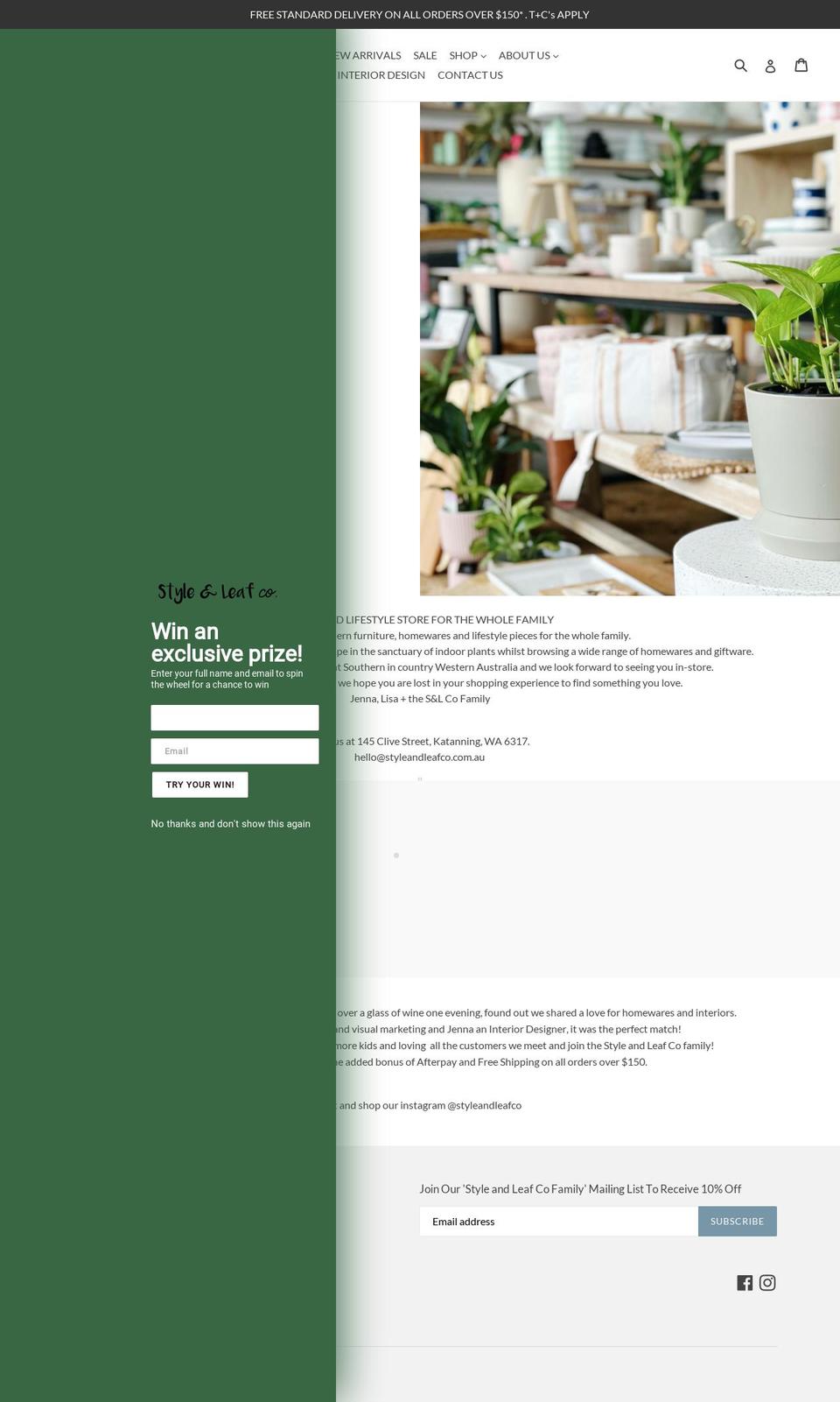 styleandleafco.com.au shopify website screenshot