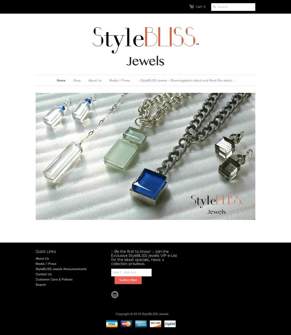 styleblissjewels.com — Shopify storefront screenshot