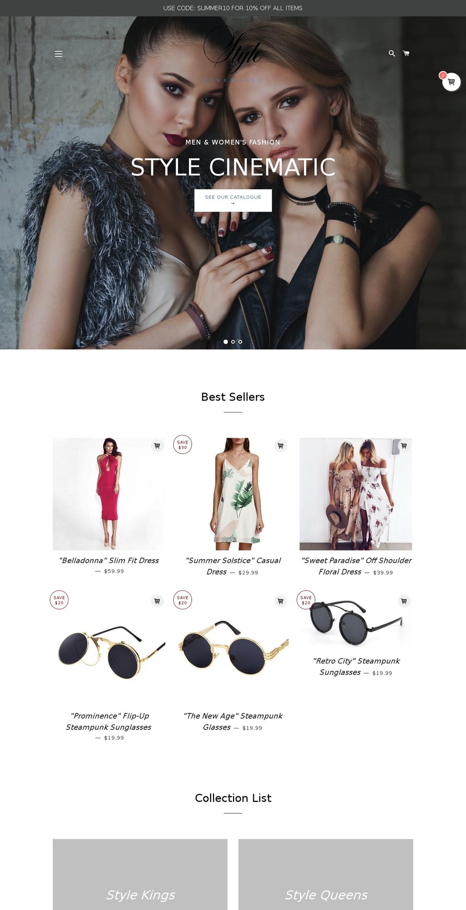 stylecinematic.com — Shopify storefront screenshot