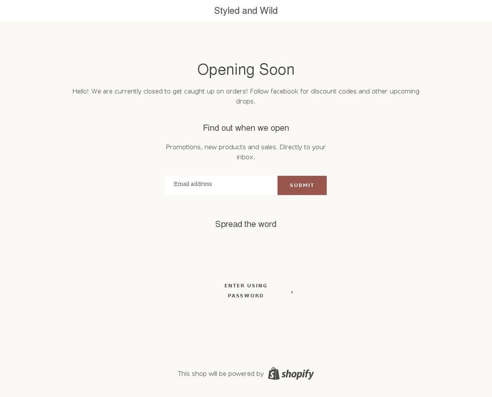 styledandwild.shop shopify website screenshot