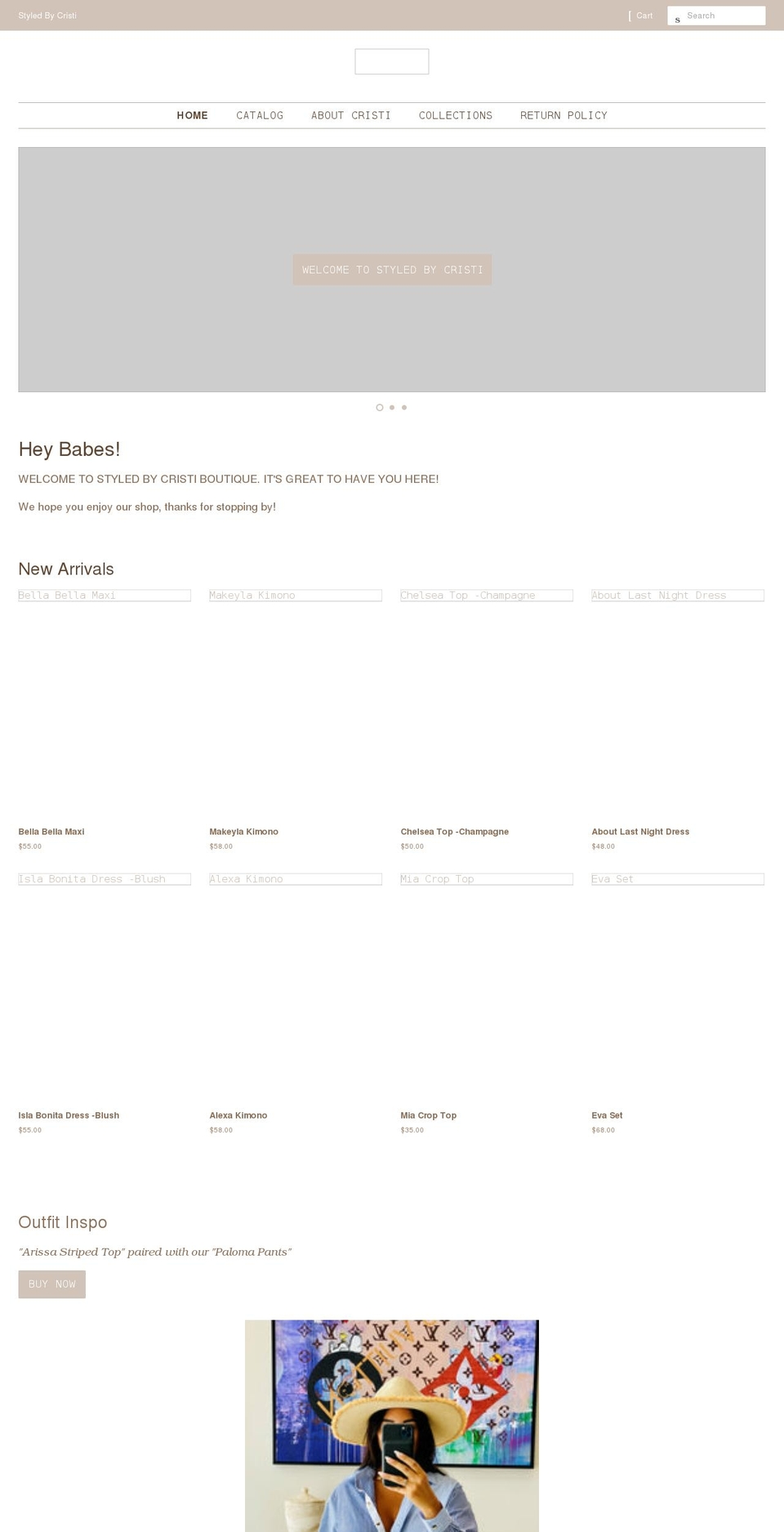 styledbycristi.com shopify website screenshot