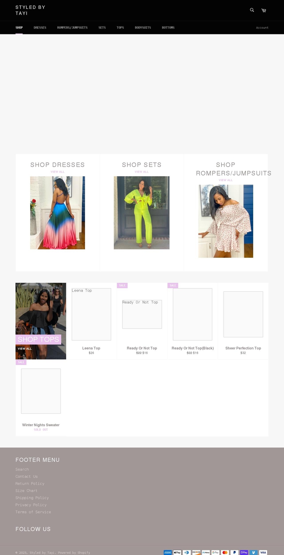 styledbytayi.com shopify website screenshot