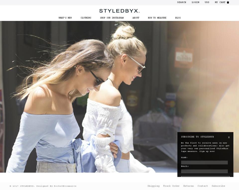 styledbyx.com shopify website screenshot