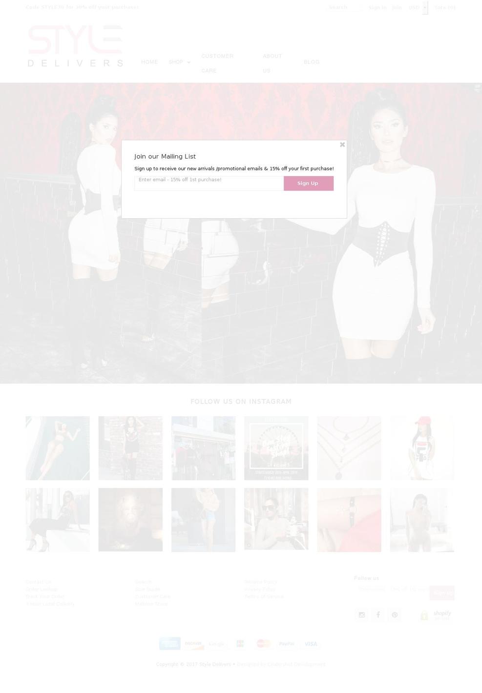 styledelivers.com shopify website screenshot