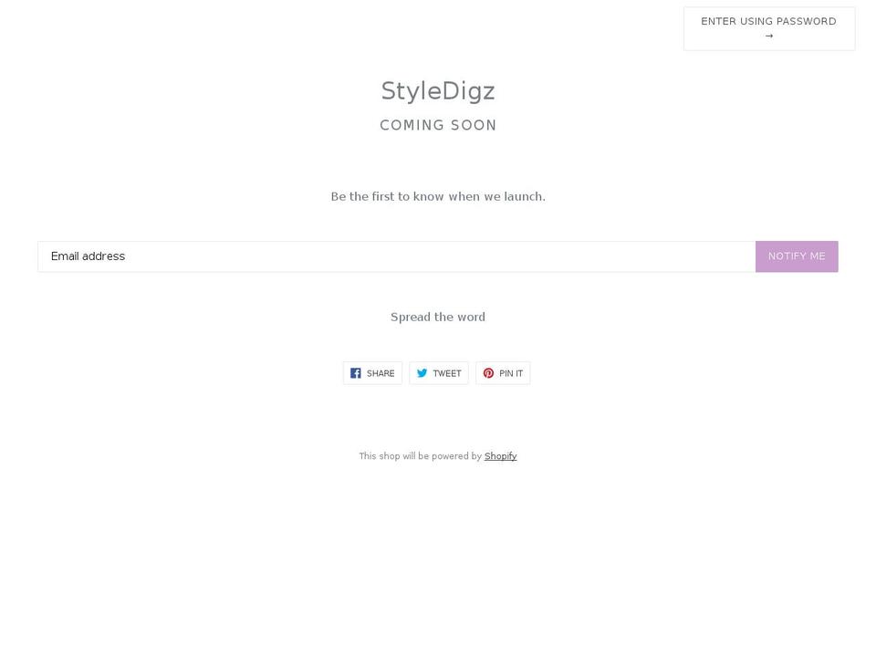 styledigz.com shopify website screenshot