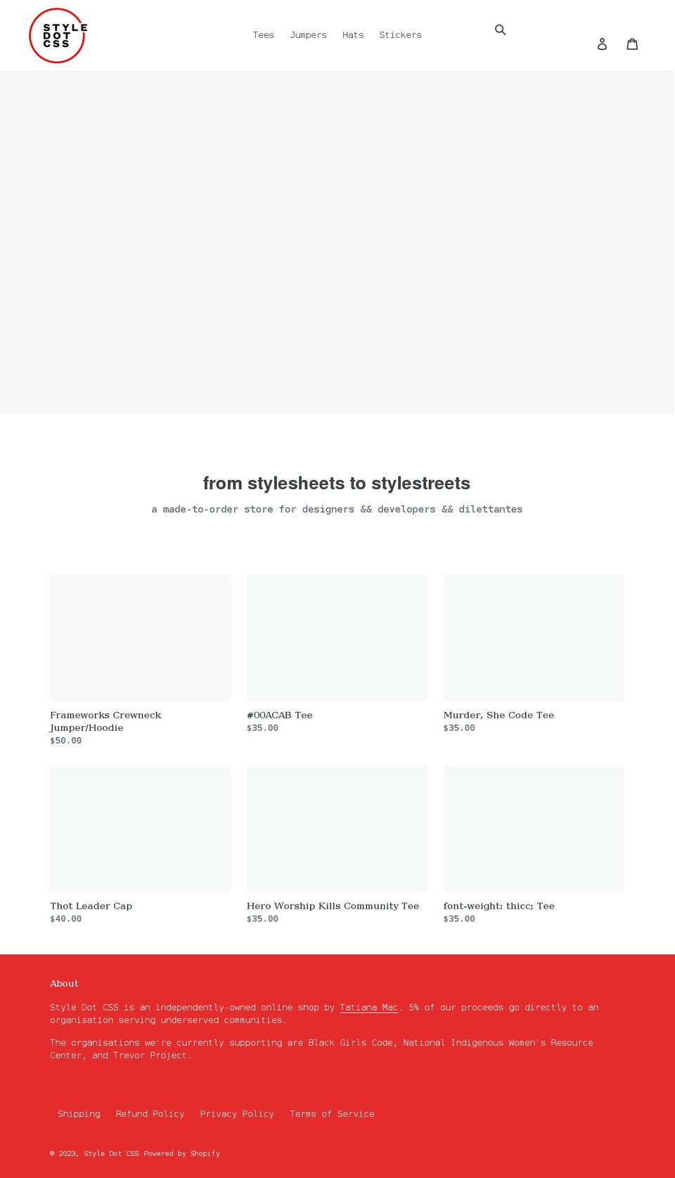 styledotcss.com shopify website screenshot
