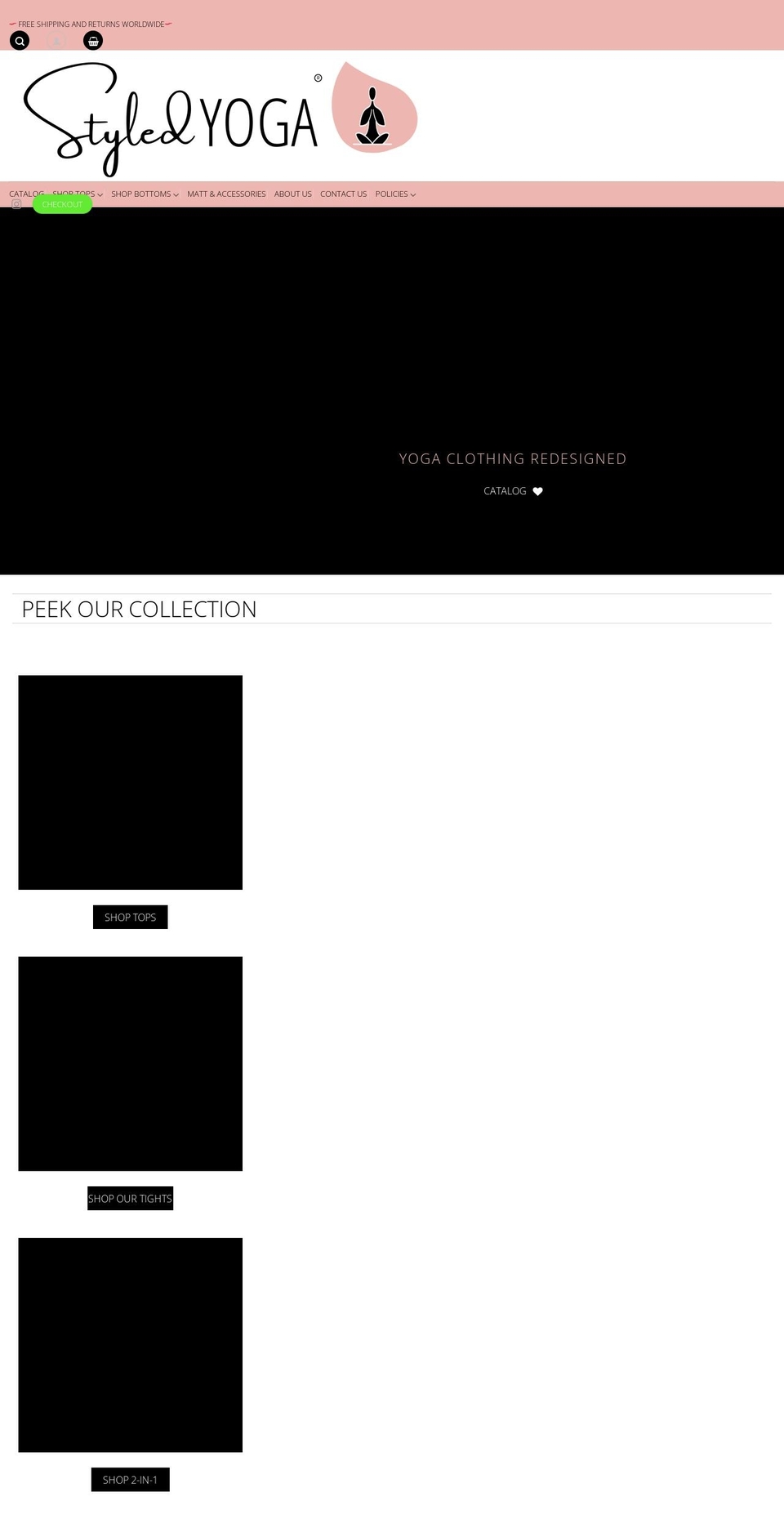 styledyoga.com — Shopify storefront screenshot