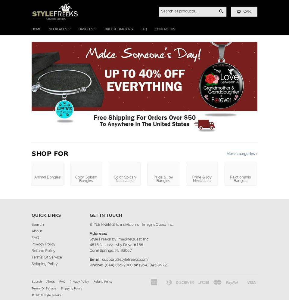 stylefreeks.com shopify website screenshot