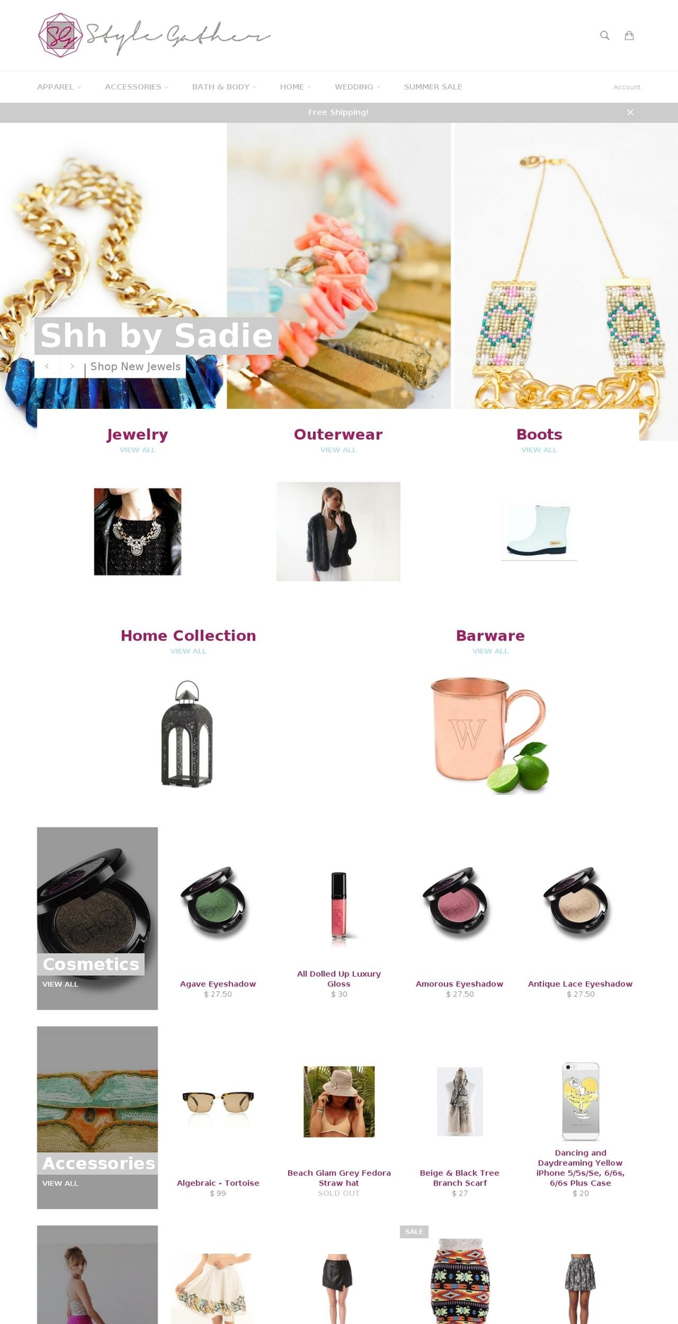 Loft Shopify theme site example stylegather.com