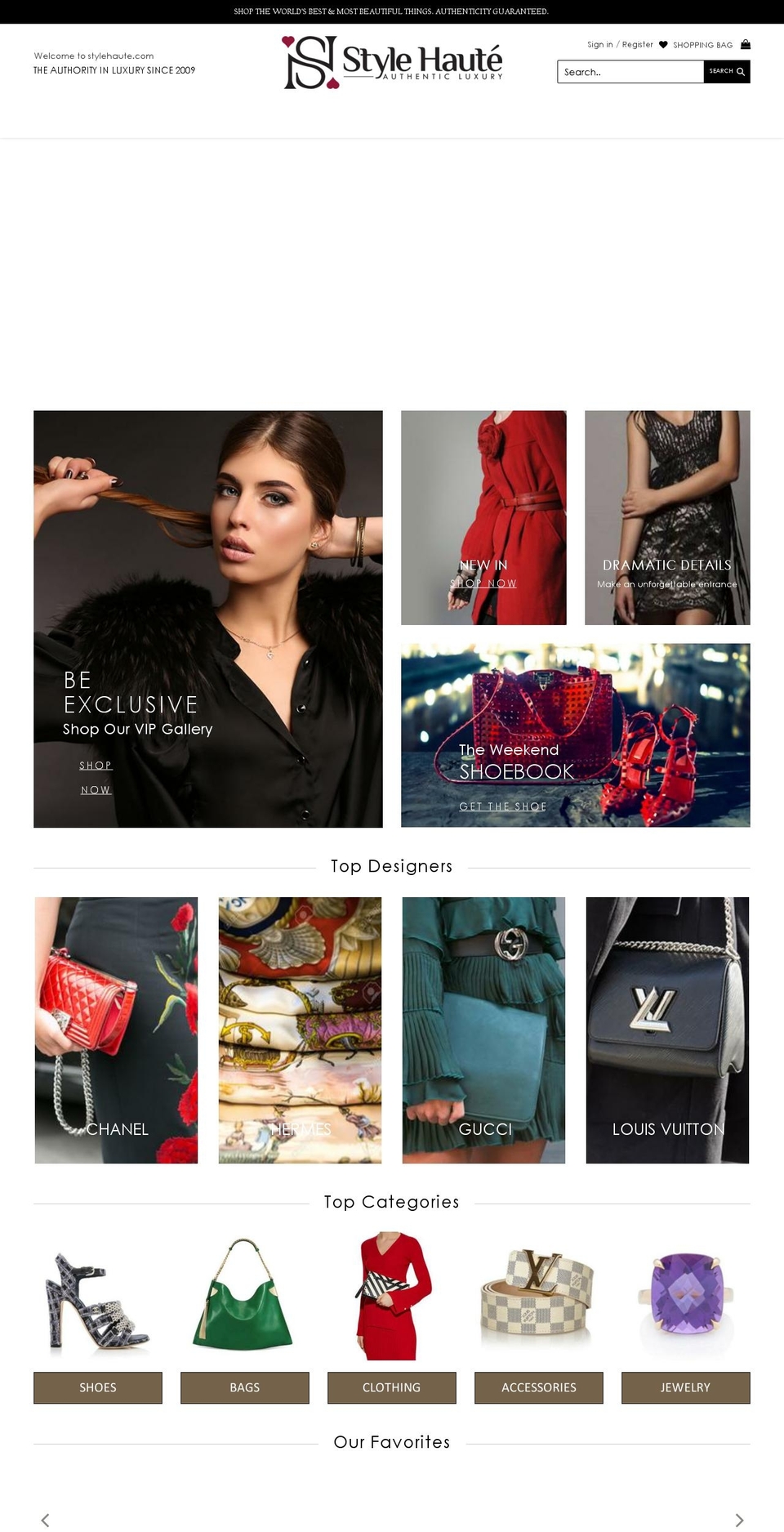 stylehaute.com — Shopify storefront screenshot