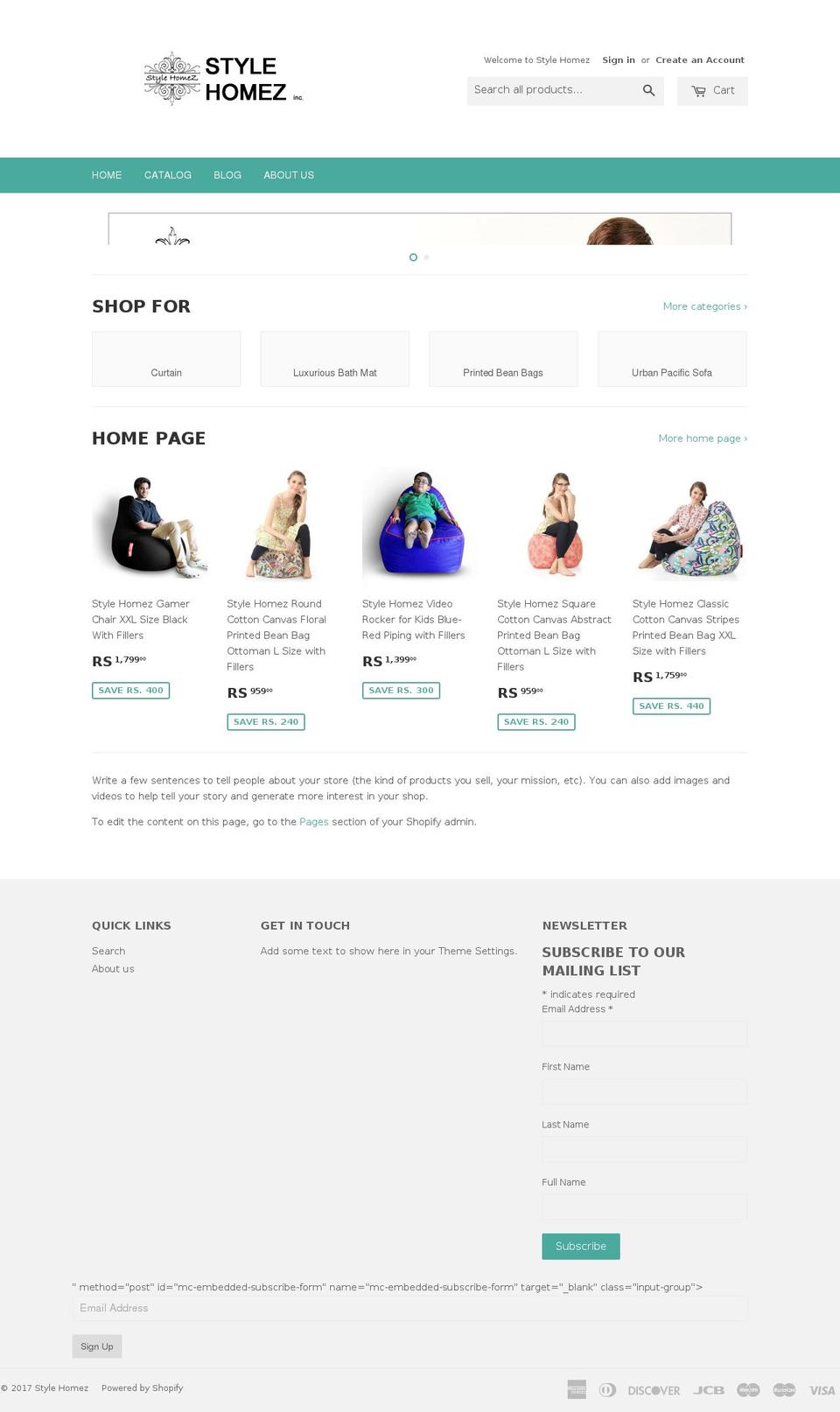 stylehomez.com shopify website screenshot