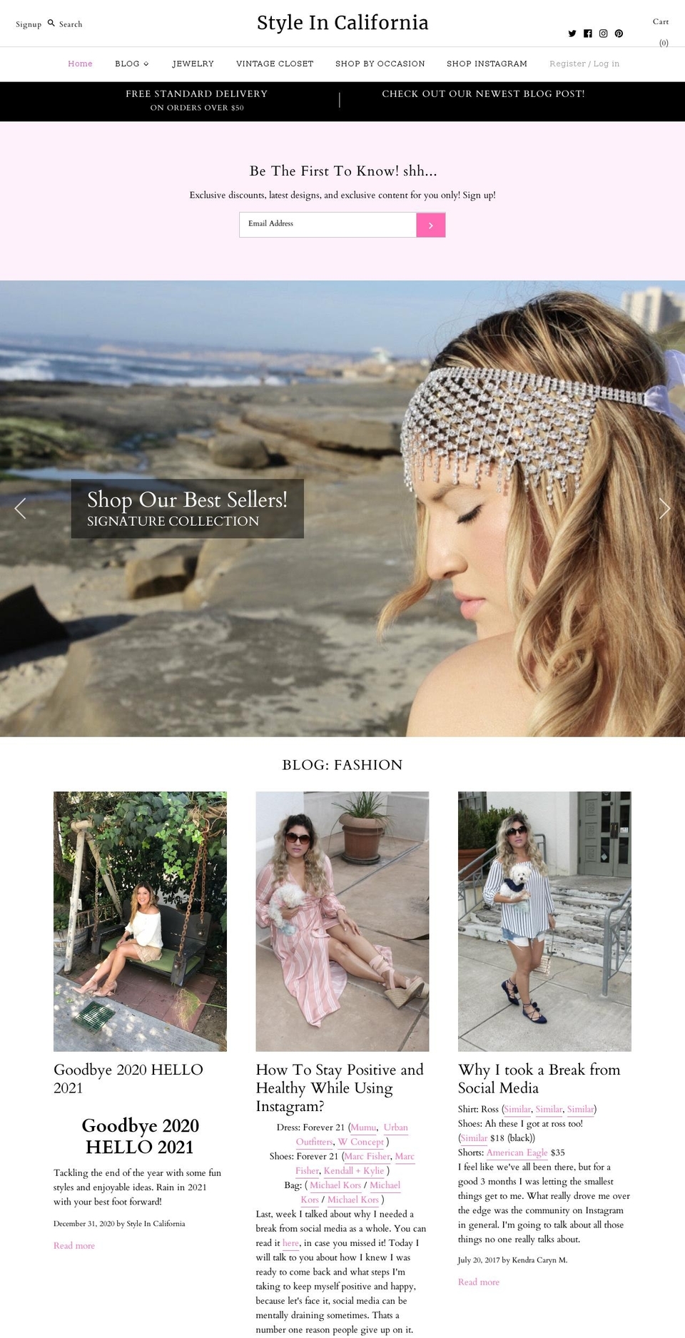 styleincalifornia.com shopify website screenshot