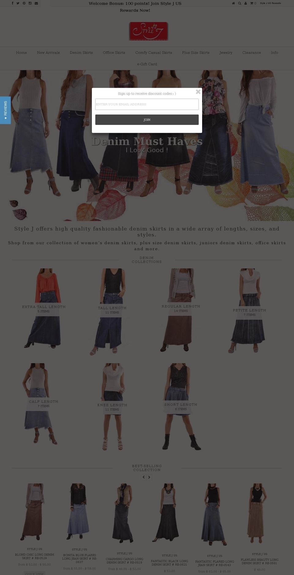 stylejskirts.com shopify website screenshot