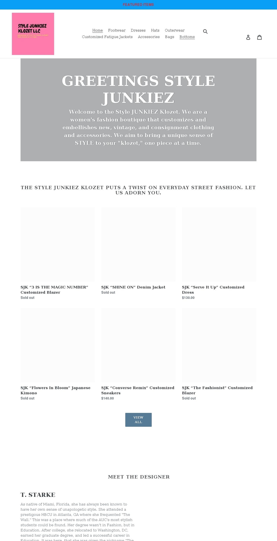 stylejunkiezklozet.com shopify website screenshot