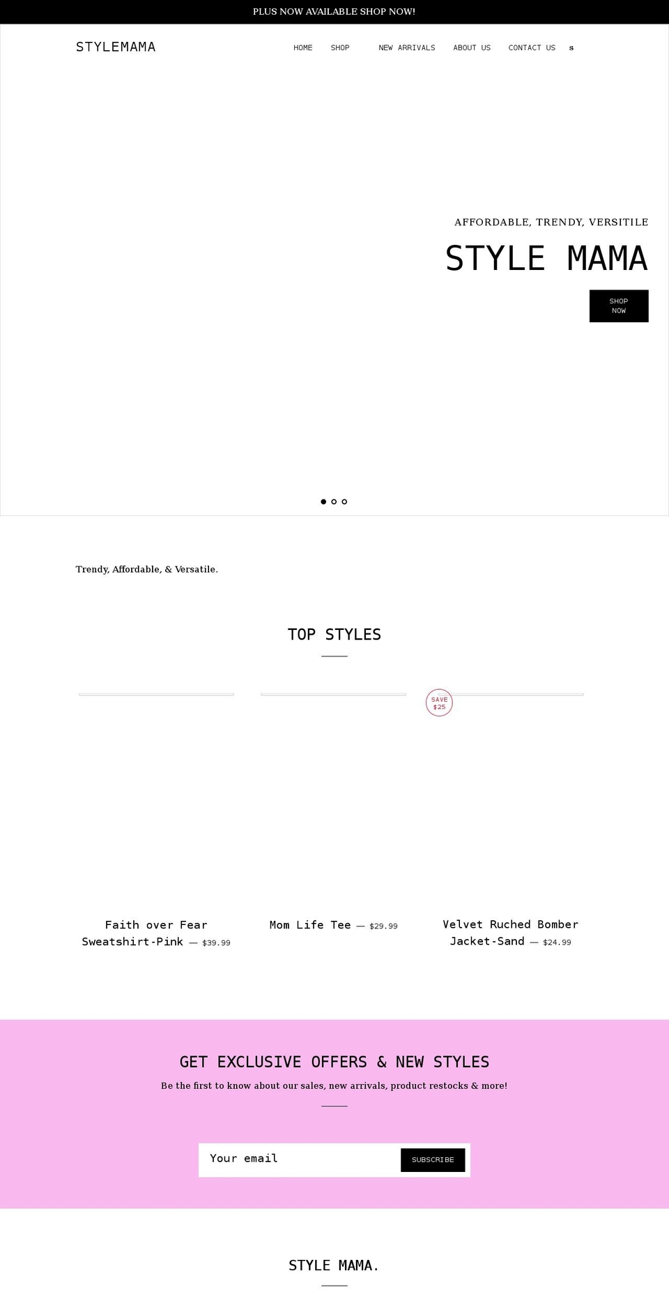 stylemama.shop shopify website screenshot