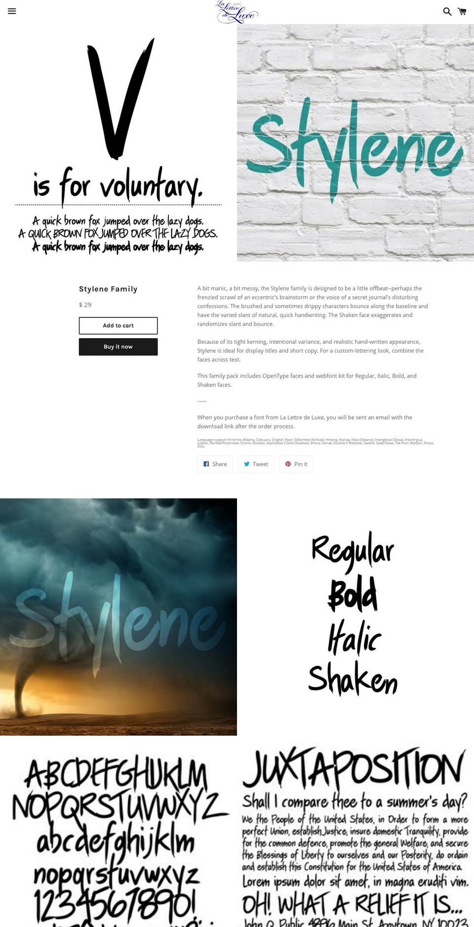 stylene.com — Shopify storefront screenshot