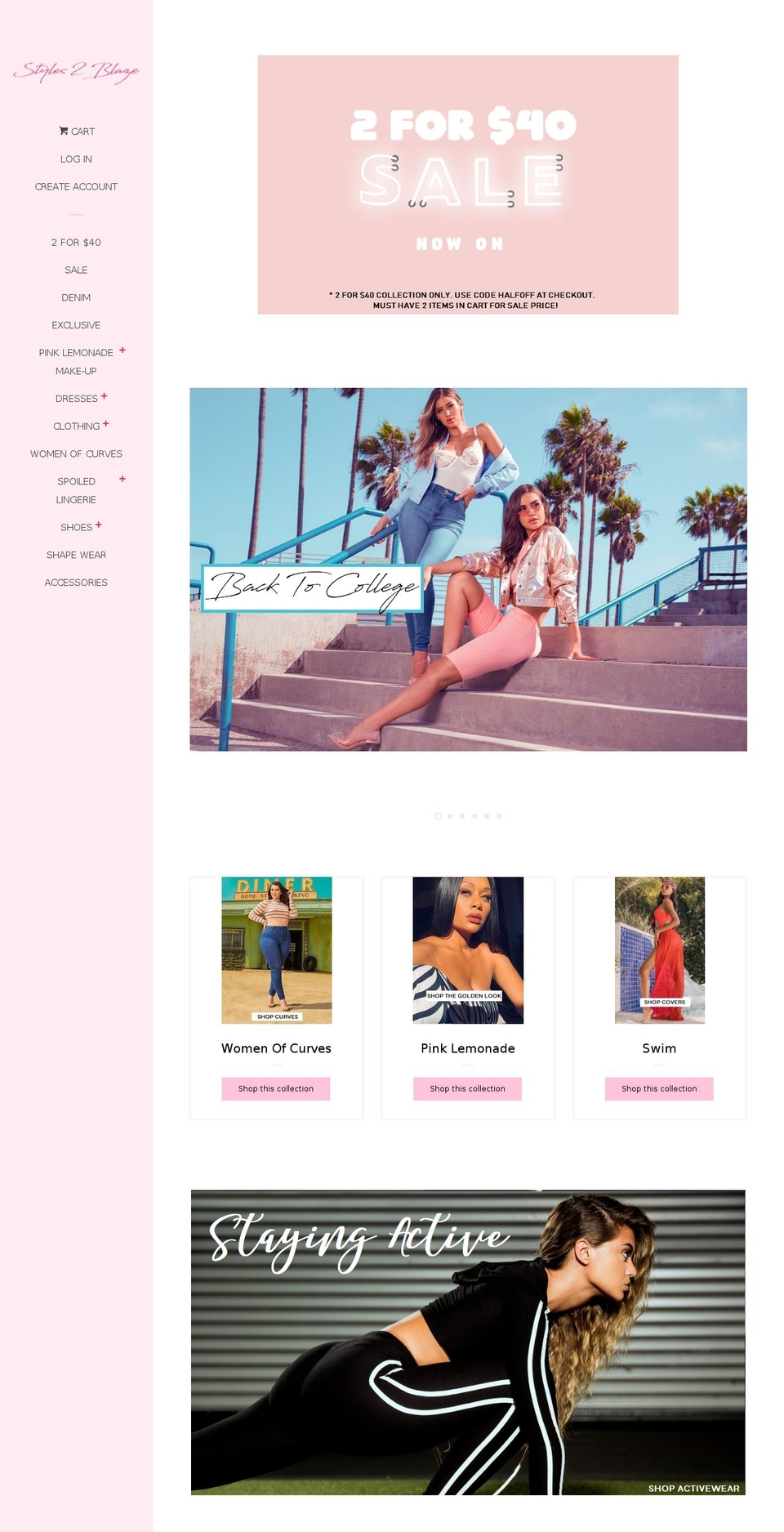 styles2blaze.com — Shopify storefront screenshot