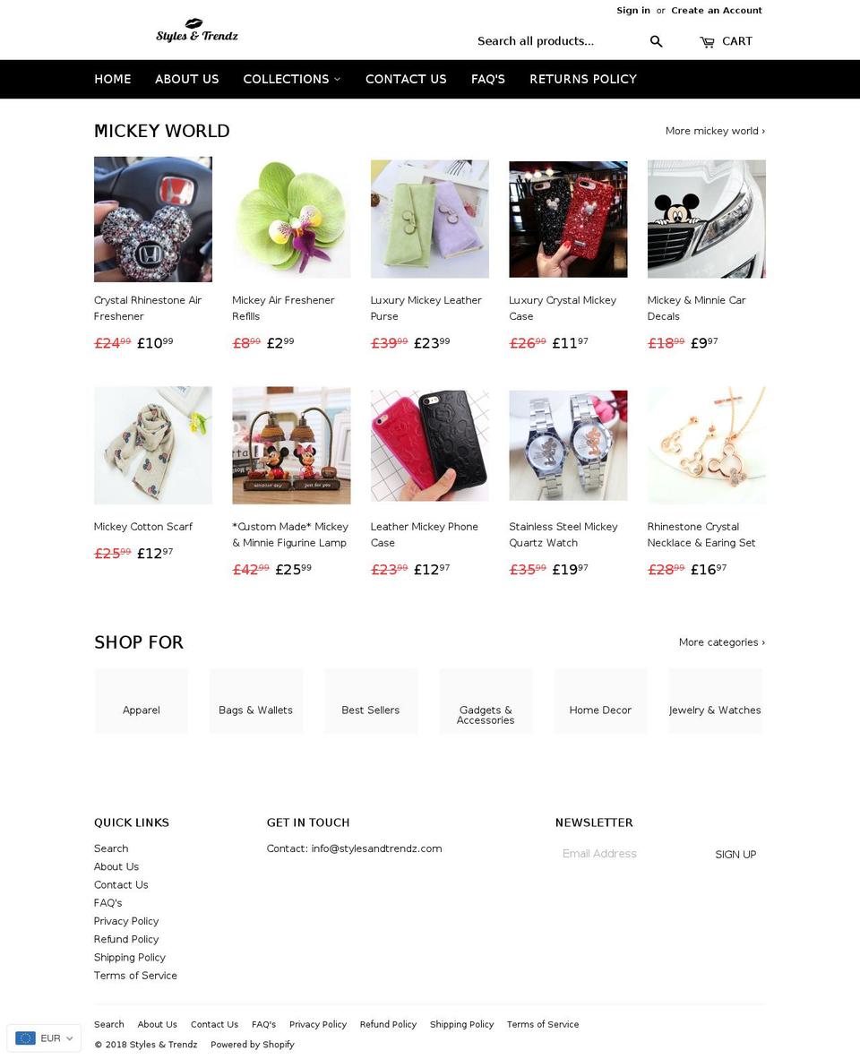 stylesandtrendz.com — Shopify storefront screenshot