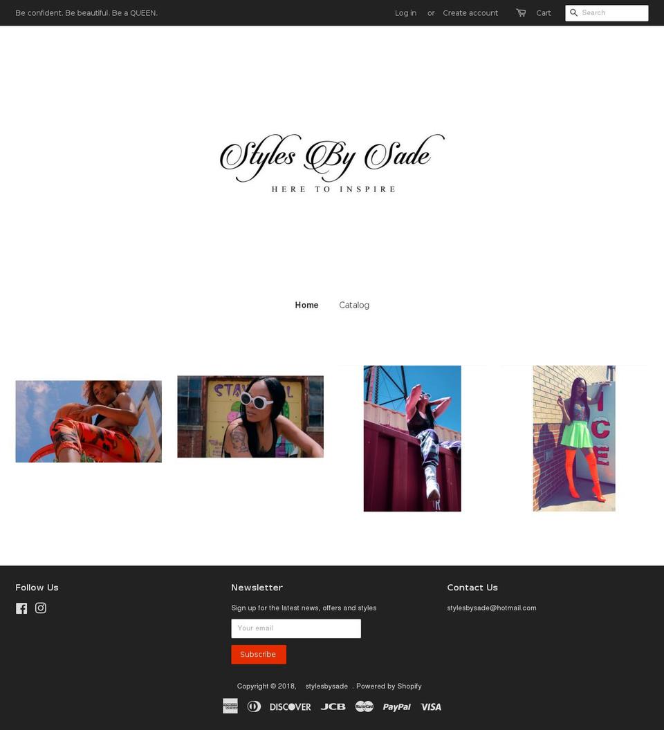 stylesbysade.com — Shopify storefront screenshot