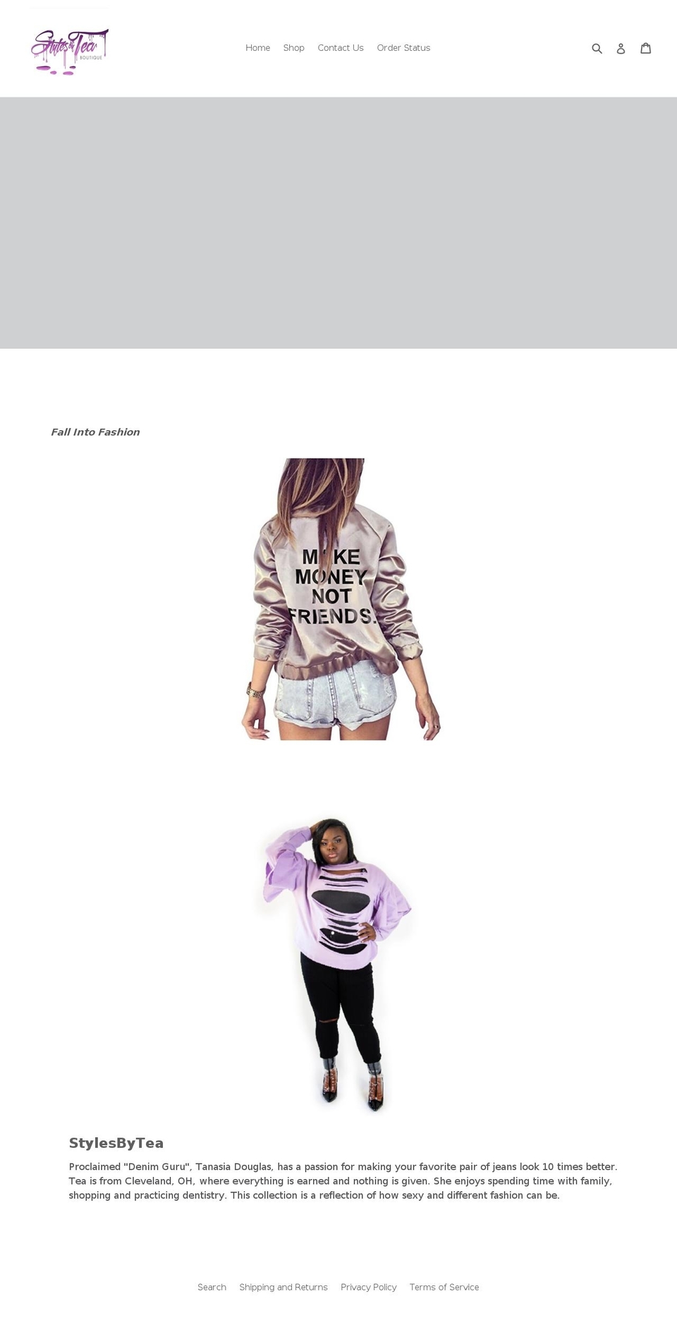 stylesbytea.com — Shopify storefront screenshot