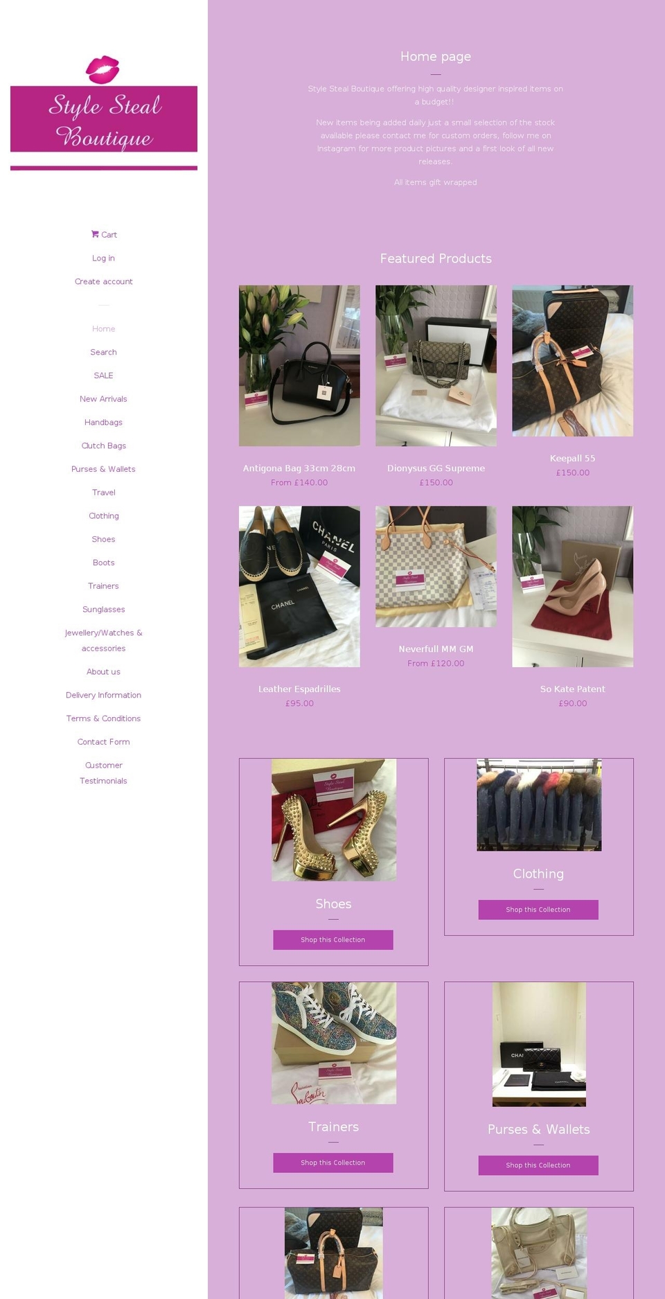 stylestealboutique.com shopify website screenshot
