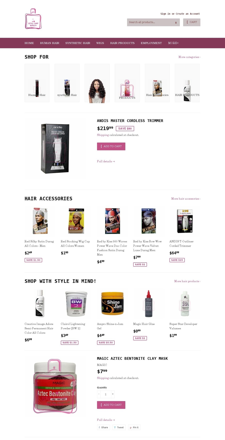 stylethatbeauty.com shopify website screenshot