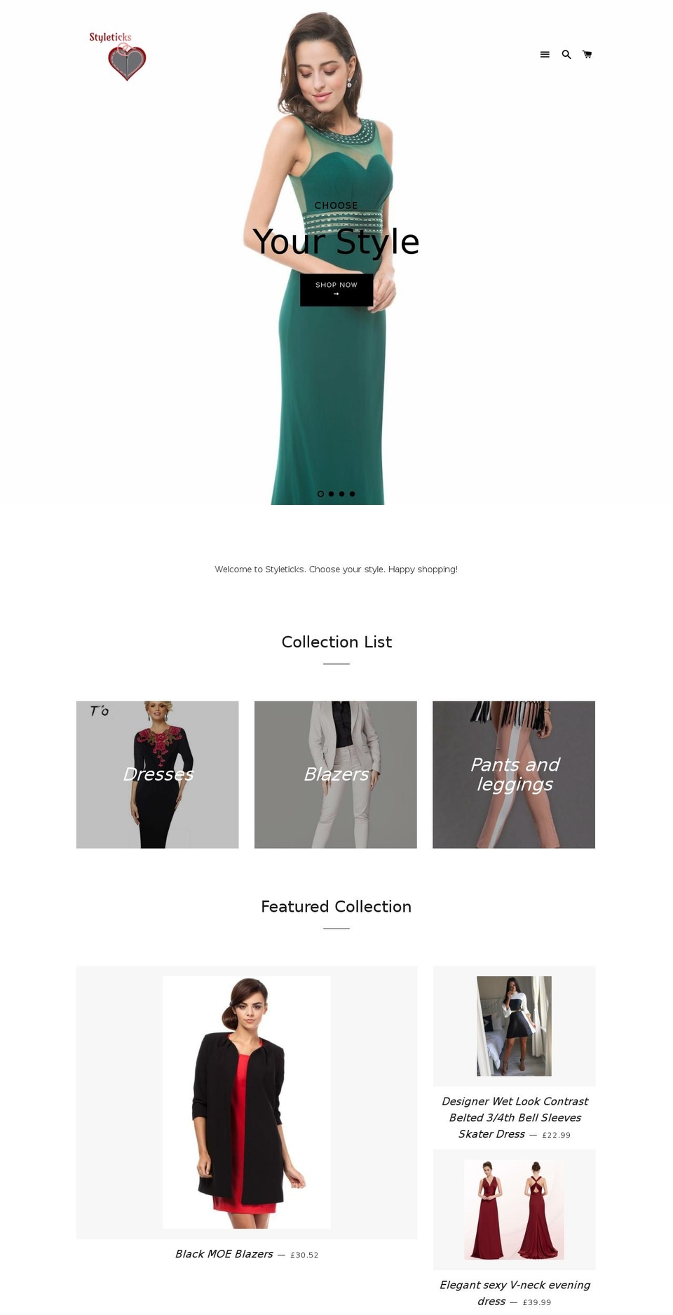styleticks.com shopify website screenshot