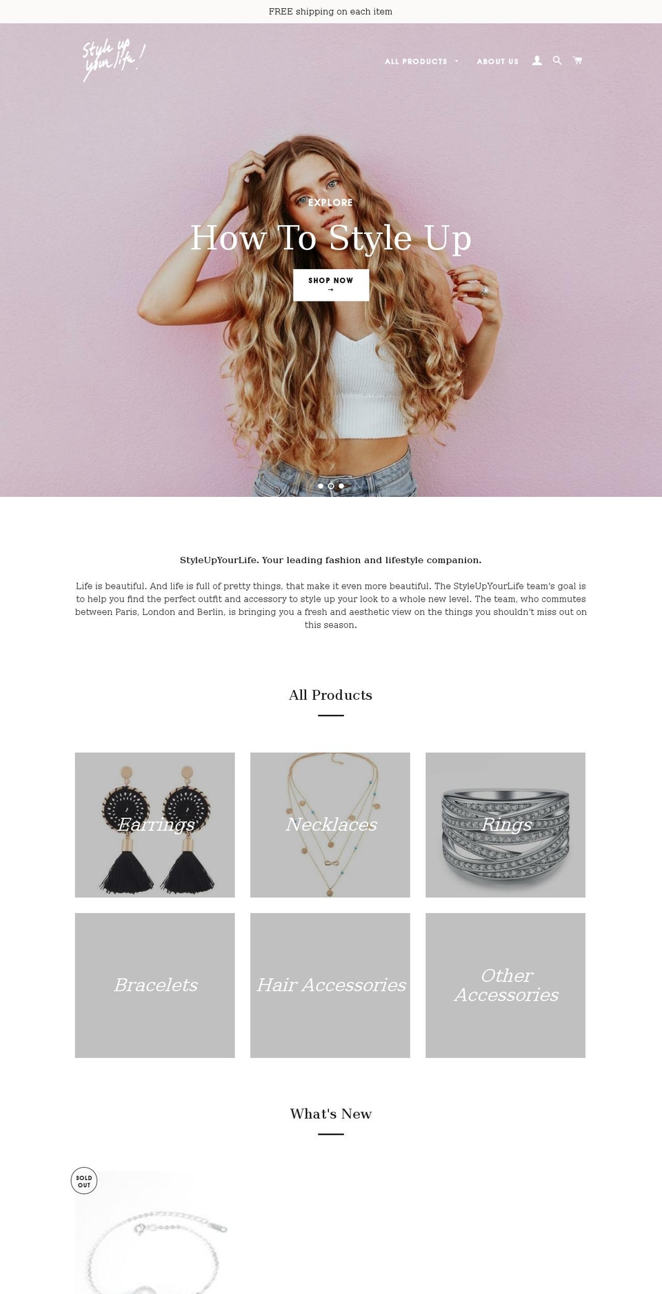 styleupyourlife.net shopify website screenshot
