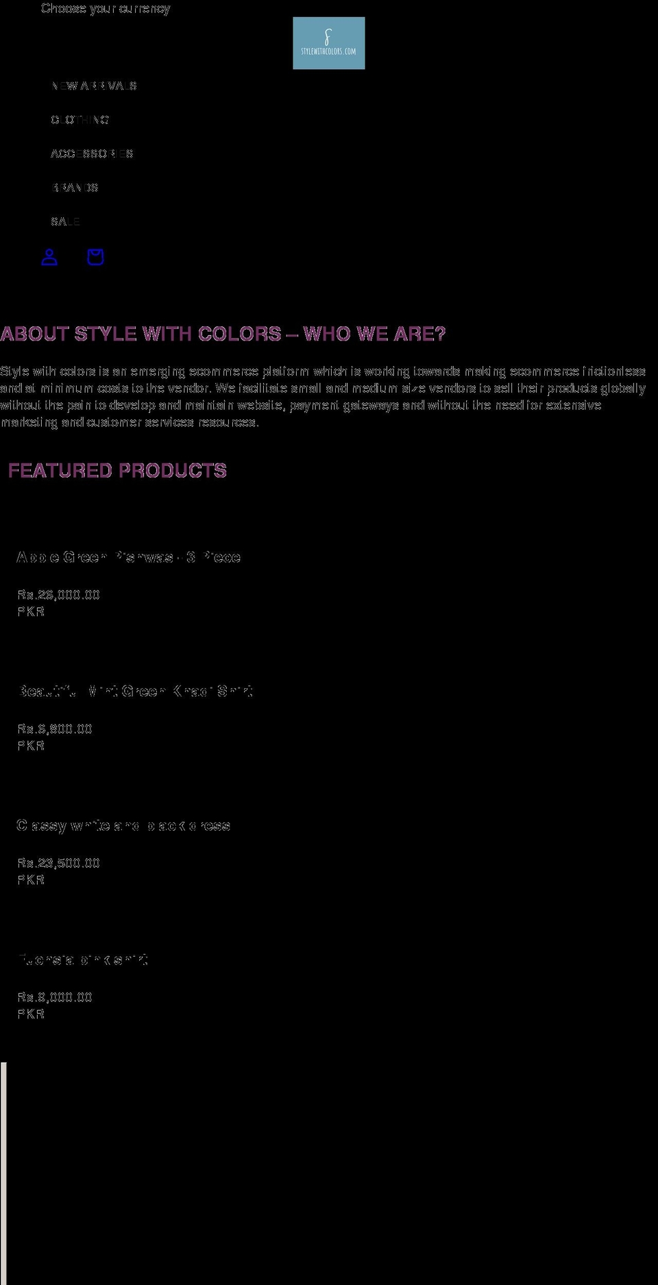 stylewithcolors.com shopify website screenshot