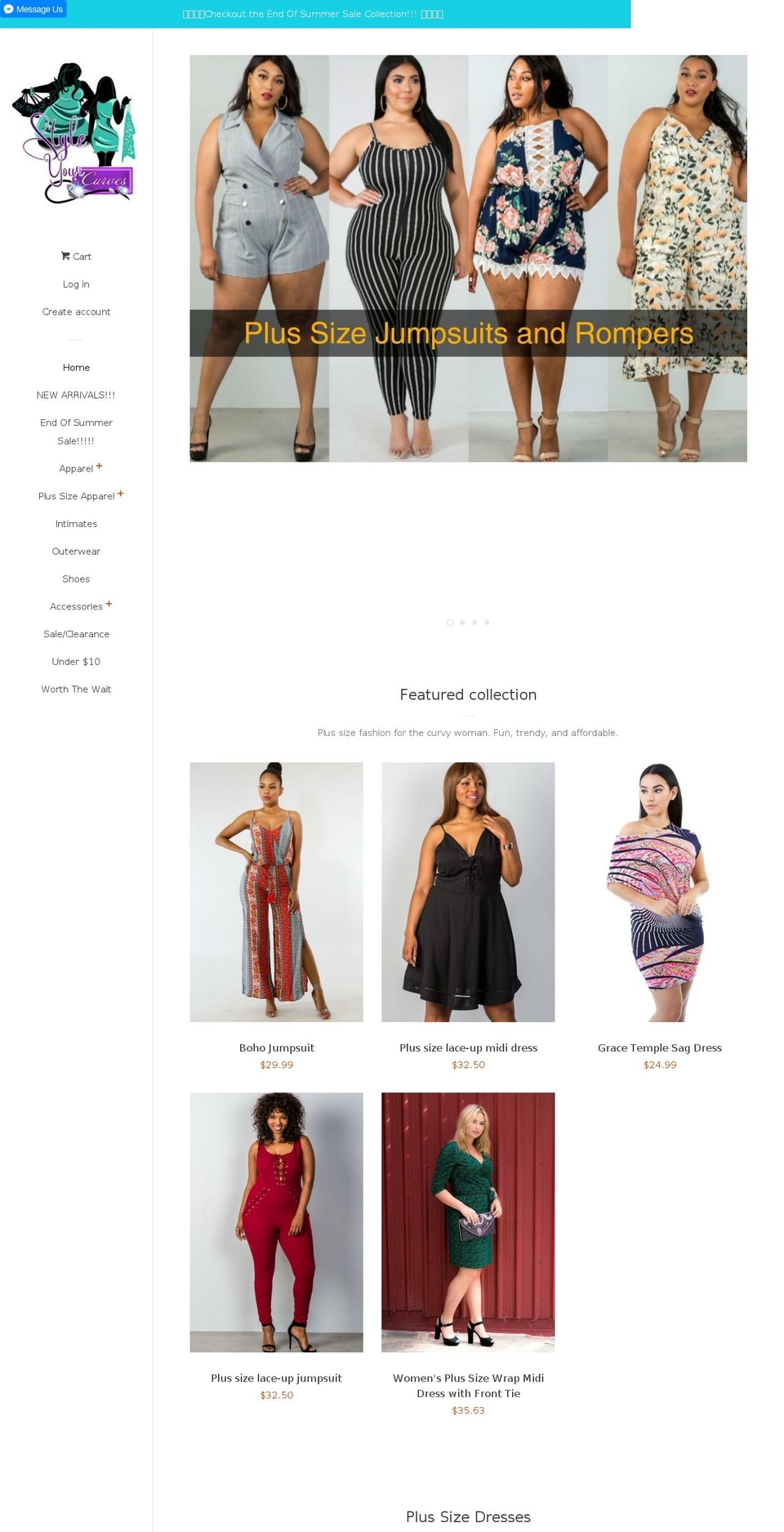 styleyourcurves.com shopify website screenshot