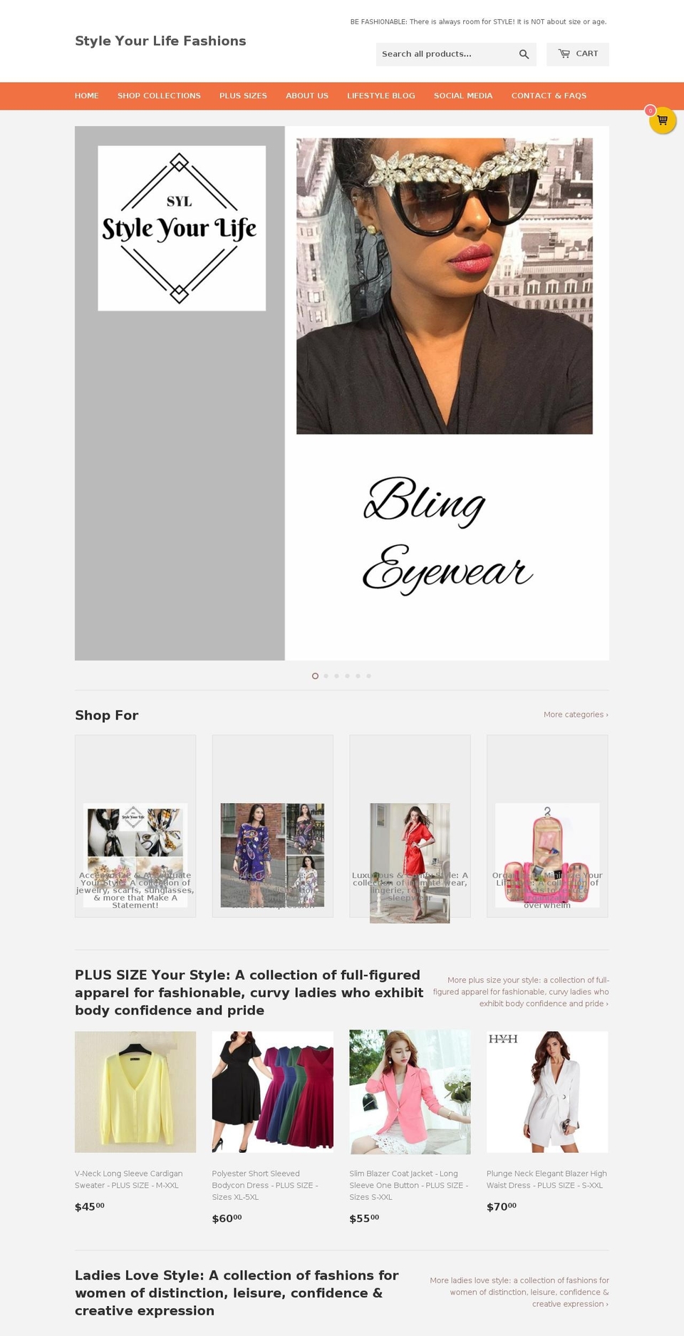 styleyourlifefashions.com shopify website screenshot