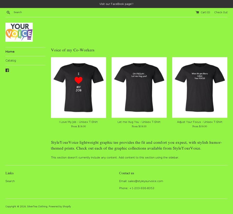 styleyourvoice.com — Shopify storefront screenshot