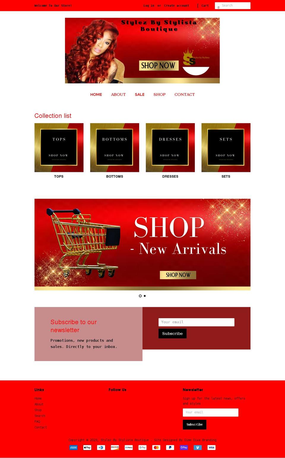 stylezbystylista.com shopify website screenshot