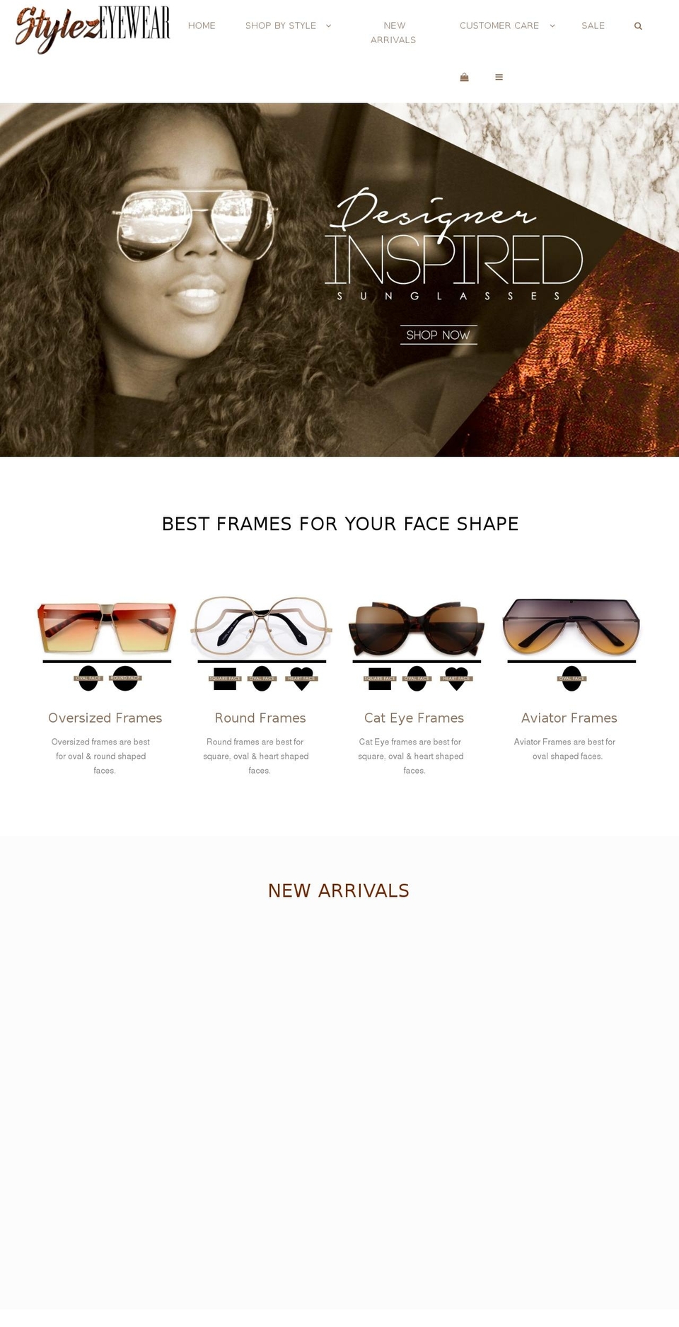 stylezeyewear.com — Shopify storefront screenshot