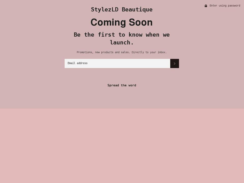 stylezldbeautique.com shopify website screenshot